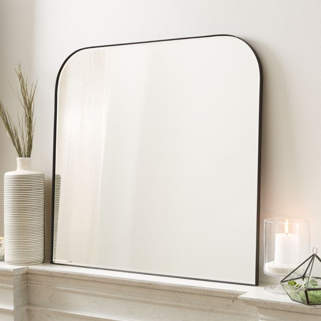 Online Designer Combined Living/Dining Edge Black Arch Wall Mirror