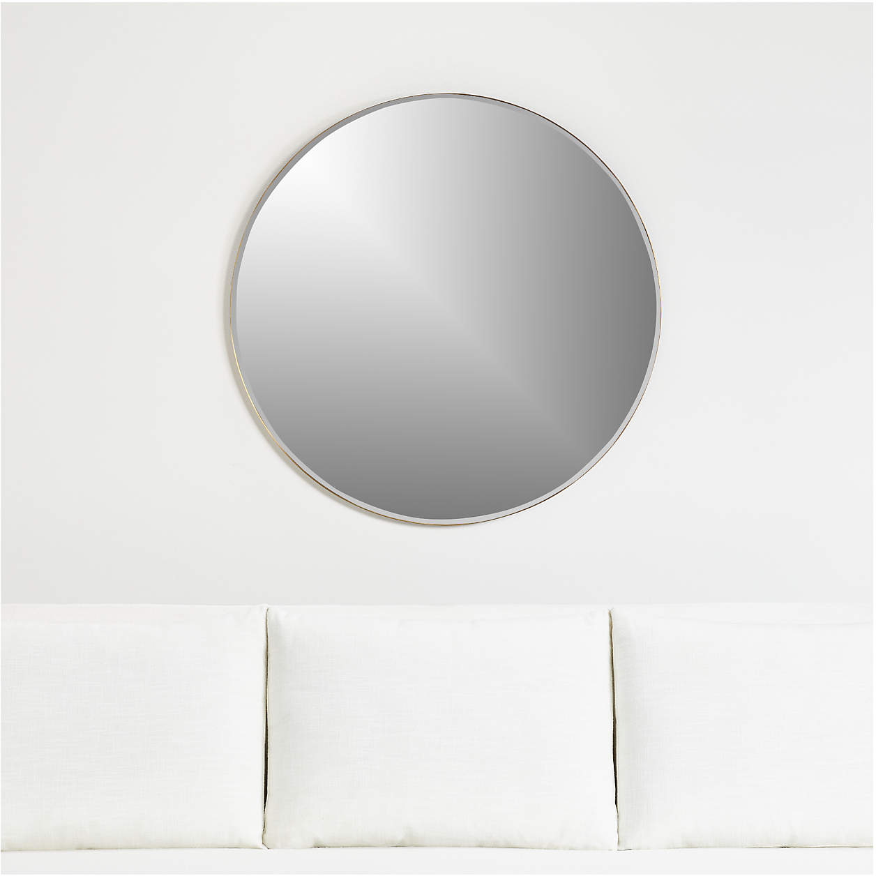 Edge Brass 36" Round Mirror + Reviews Crate and Barrel