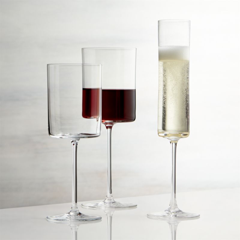 Edge Square Wine Glasses | Crate and Barrel