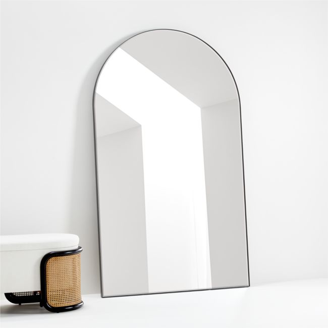 Online Designer Combined Living/Dining Edge Extra-Large Black Arch Floor Mirror