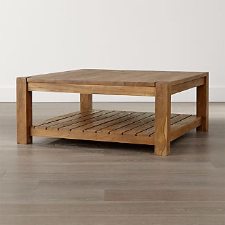 Farmhouse Coffee Tables Crate And Barrel Edgewood Square Coffee Table