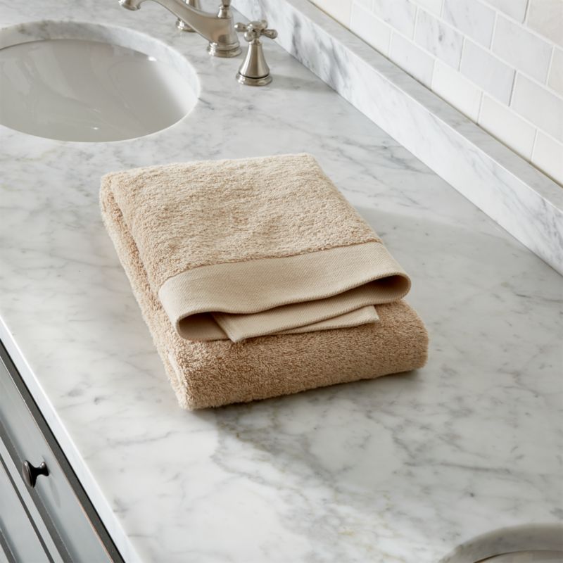 Egyptian Cotton Sand Tan Bath Towel Crate and Barrel
