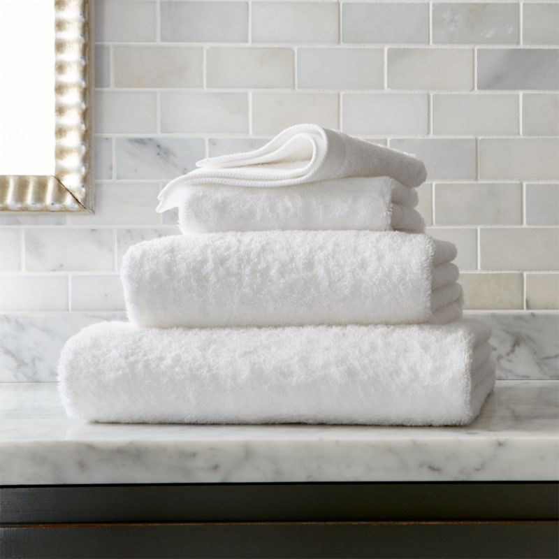 white towels in bathroom