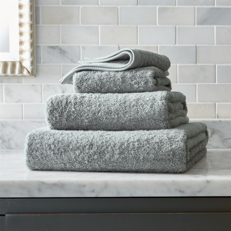 Grey Egyptian Cotton Towels Crate and Barrel