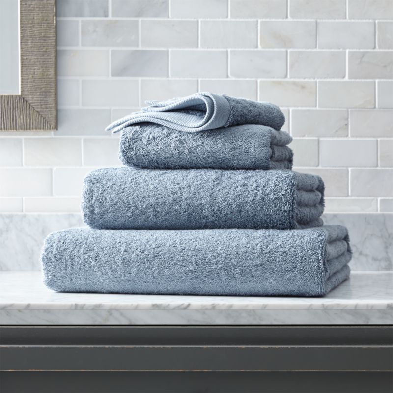 blue gray towels