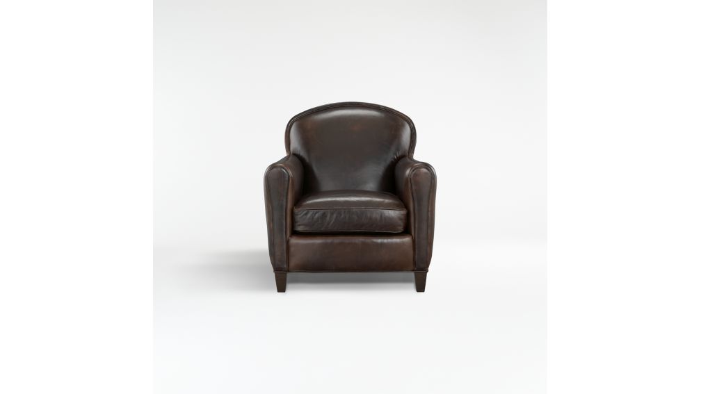 Eiffel Leather Club Chair + Reviews Crate and Barrel