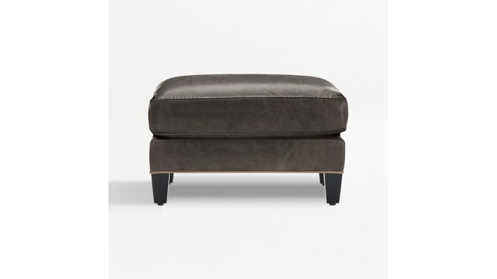 Eiffel Leather Ottoman Crate and Barrel
