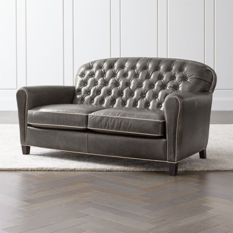 Eiffel Tufted Leather Loveseat