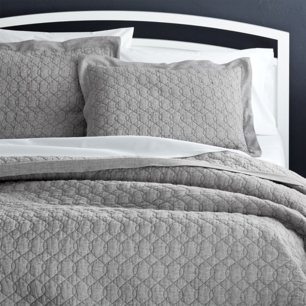 Elize Grey King Quilt in Quilts & Coverlets + Reviews Crate and Barrel