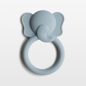 Image of Mushie Blue Elephant Silicone Baby Teether