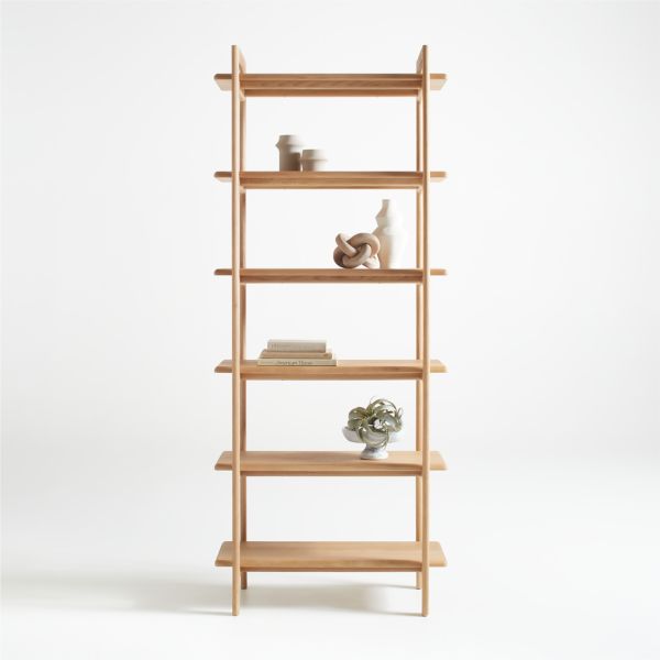 Elias Natural Elm Wood Open Bookcase