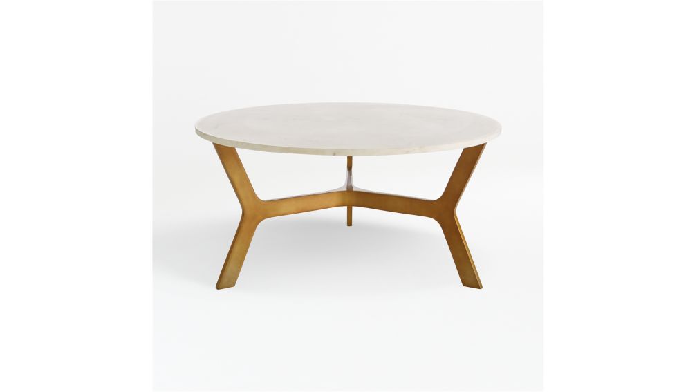 Elke Round Marble Coffee Table with Brass Base + Reviews ...