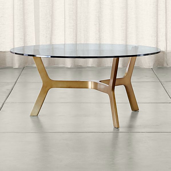 Elke Round Gl Coffee Table With Br Base Elke Round Gl Coffee Table With Br Base