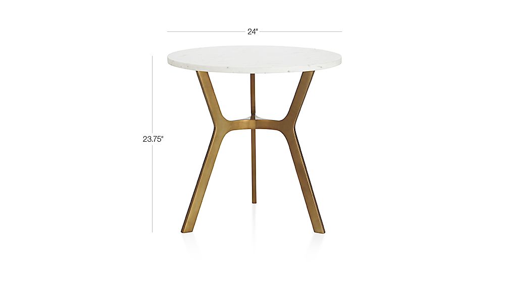 Elke Round Marble Side Table | Crate and Barrel