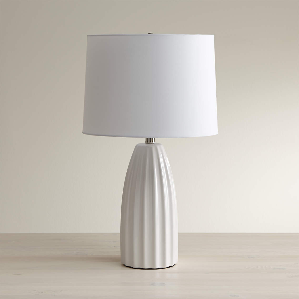 Ella White Ceramic Table Lamp + Reviews Crate and Barrel Canada