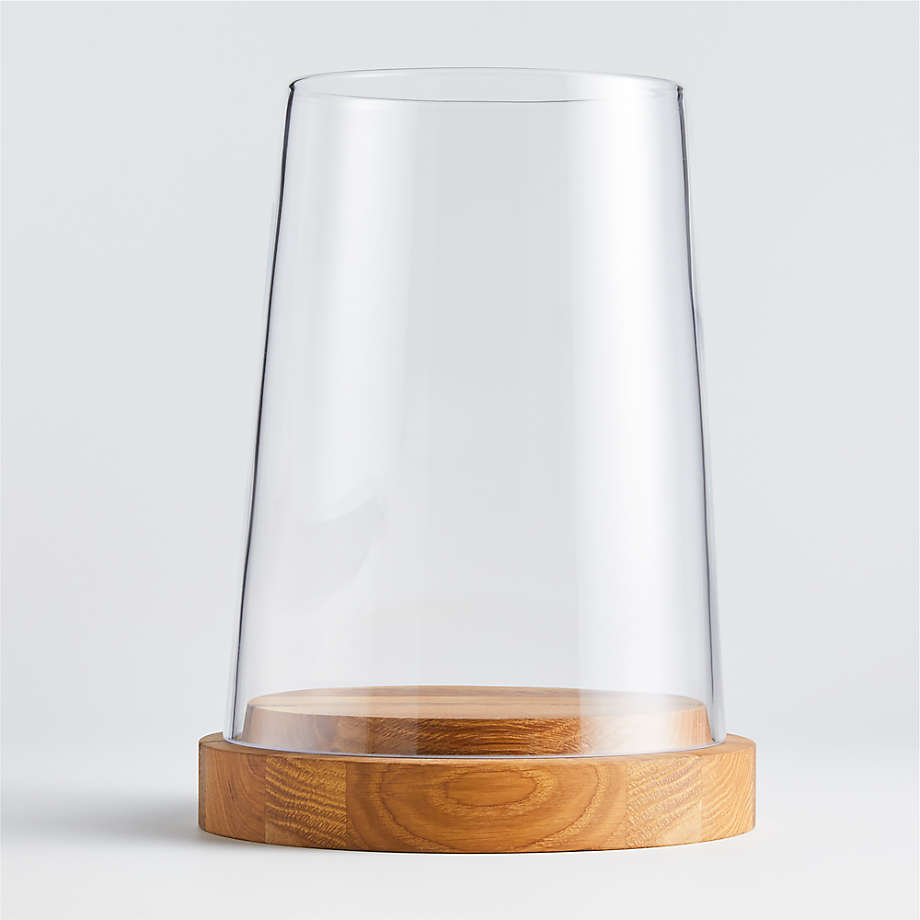 Ellery Hurricane 11.5" Oak Candle Holder + Reviews Crate and Barrel
