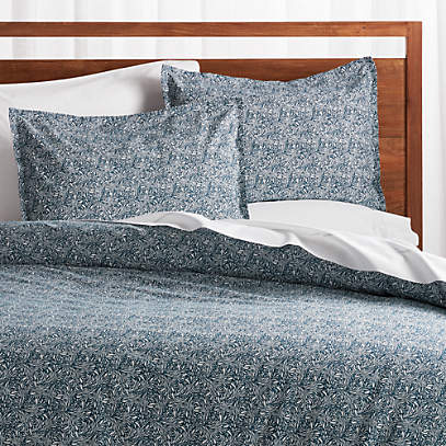Ellio Blue Organic Duvet Covers And Pillow Shams Crate Barrel Ellio Blue Organic Duvet Covers And, Crate And Barrel Bedding Reviews