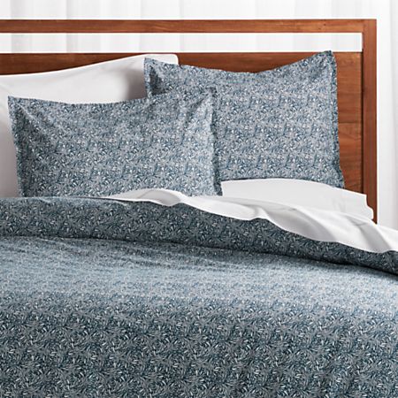 Ellio Blue Organic Duvet Covers And Pillow Shams Crate And Barrel