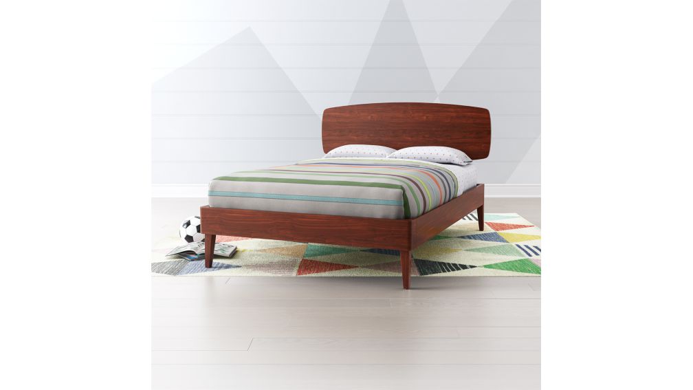 Ellipse Walnut Mid Century Full Bed + Reviews Crate and Barrel