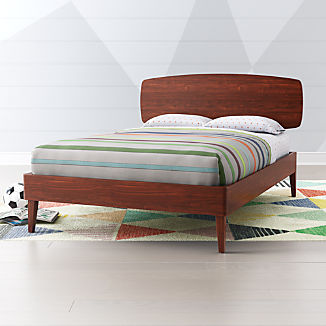 Top Quality Bedroom Furniture Crate And Barrel Ellipse Walnut Mid Century Full Bed