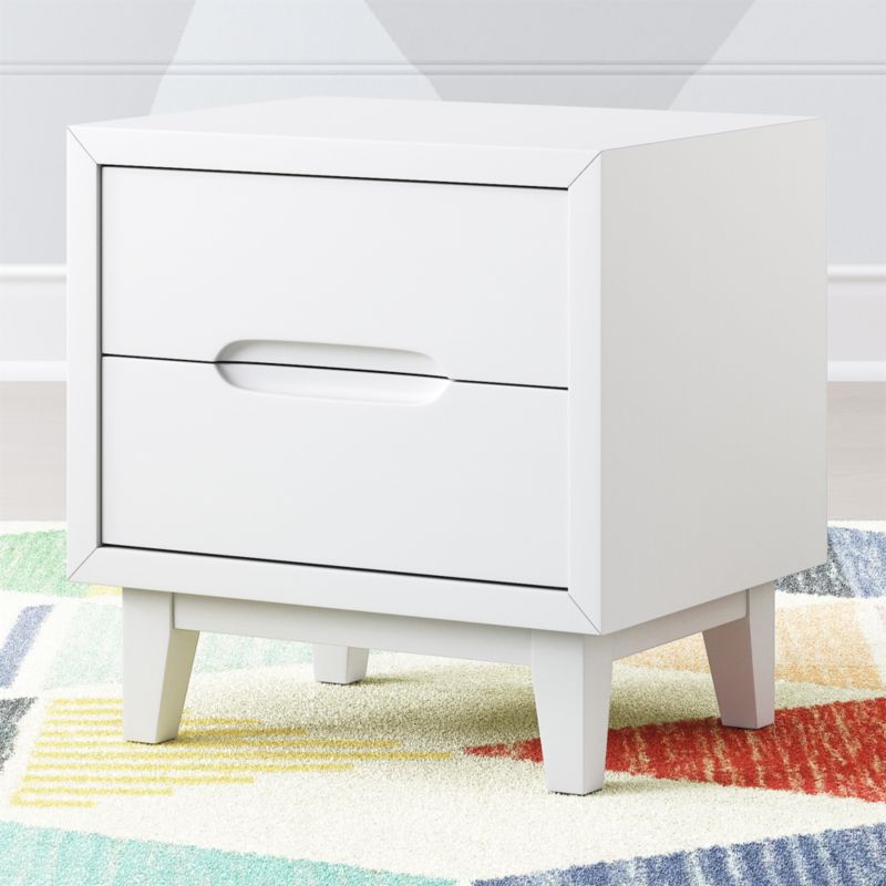 white nursery nightstand