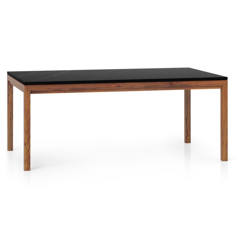 Parsons Black Marble Top/Elm Base 72x42 Dining Table + Reviews Crate