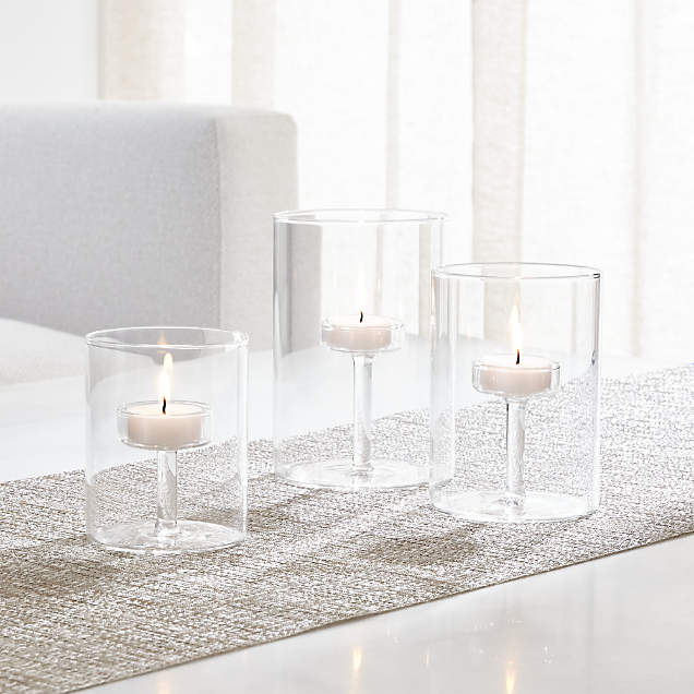 Elsa Medium Glass Tea Light Candle Holder + Reviews Crate and Barrel