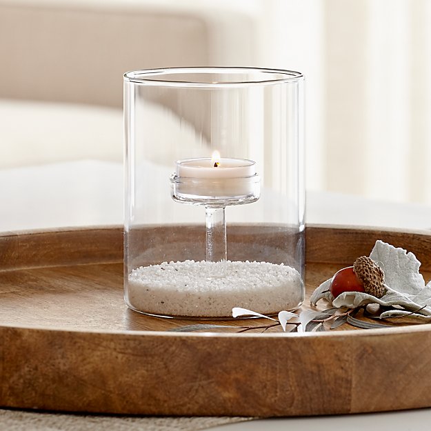 Elsa Medium Glass Tea Light Candle Holder Crate and Barrel