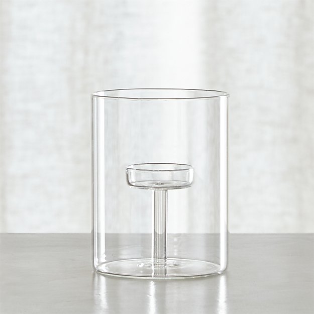 Elsa Medium Glass Tea Light Candle Holder Crate and Barrel