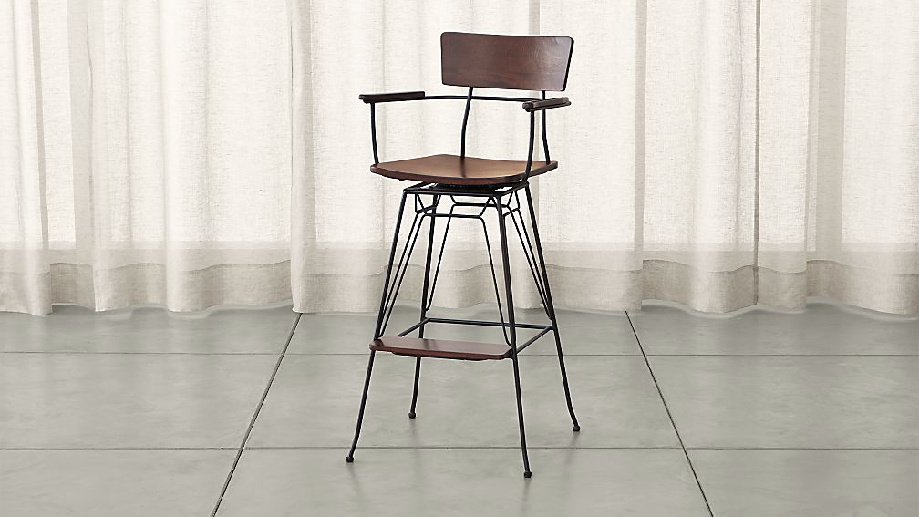 Elston Swivel Bar Stool | Crate and Barrel