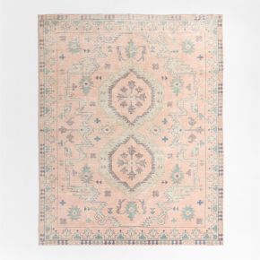 Ember Pink Floral Washable Area Rug 4'x6'