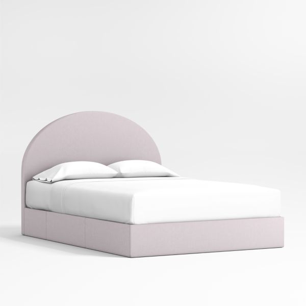 Emma Lilac Upholstered Arched Kids Full Storage Bed