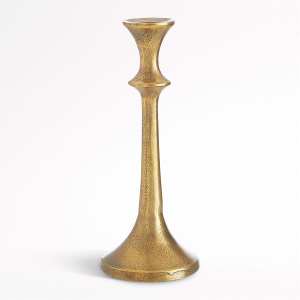 Emmett Antique Brass Taper Candle Holder 9.25