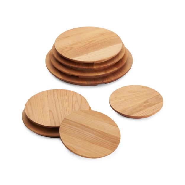 Enclume Standing 8Tier Pot Rack with Wood Trivets Crate and Barrel