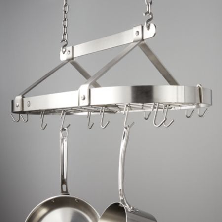Enclume Brushed Stainless Steel French Oval Classic Ceiling Rack