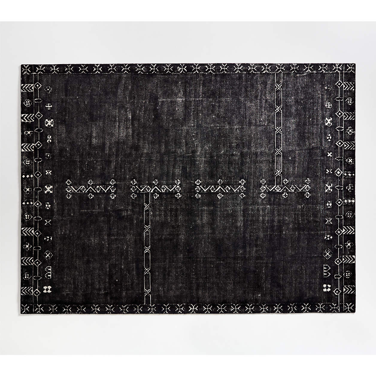 Erria Black Rug 9'x12' + Reviews Crate and Barrel