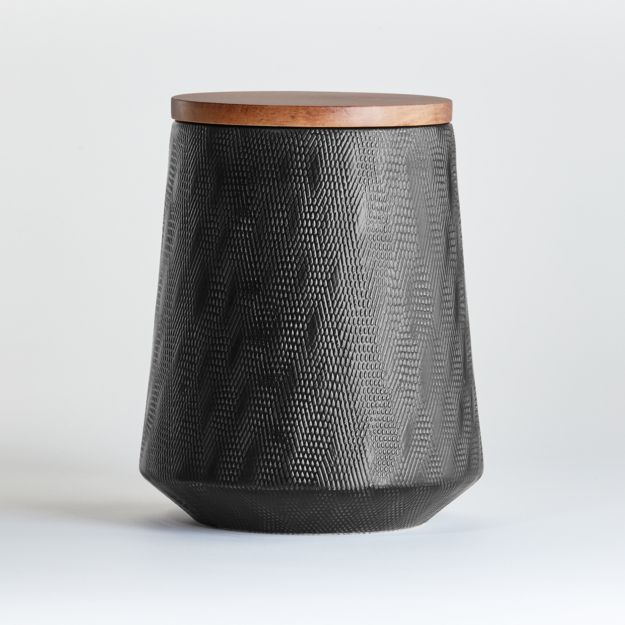 Ethan Large Black Canister + Reviews Crate and Barrel