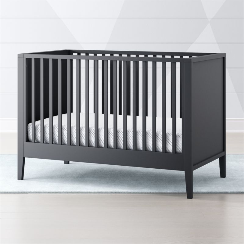 Ever Simple Black Convertible Crib + 