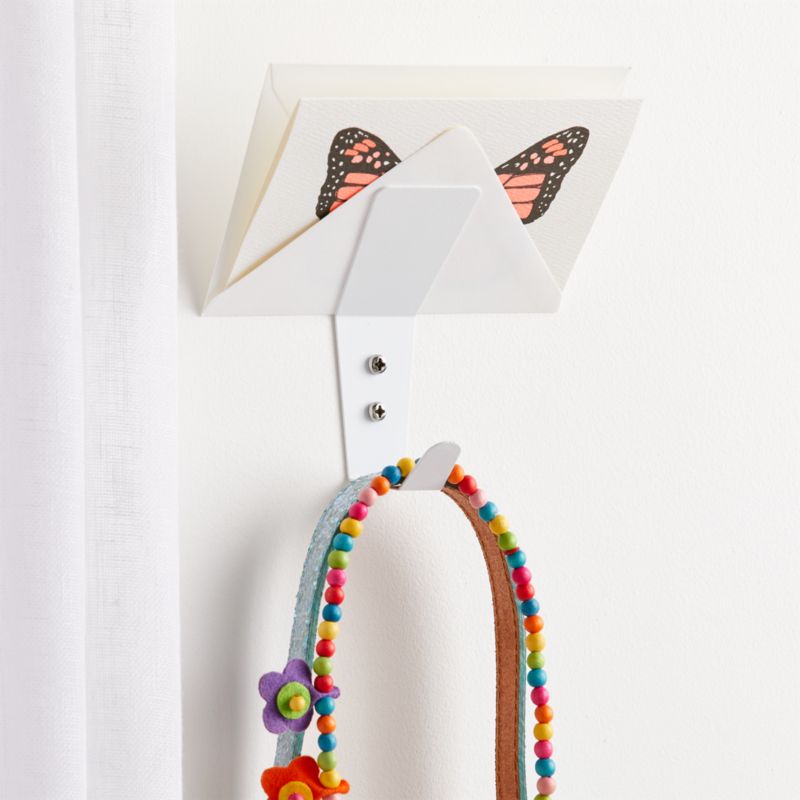 White Metal Wall Hook + Reviews Crate and Barrel