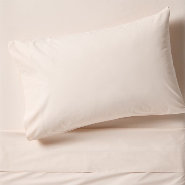 Everyday Snuggle Brushed Organic Cotton Percale Pink Tint Kids Twin Sheet Set