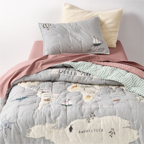 Explorer Adventure Organic Cotton Kids Twin Quilt