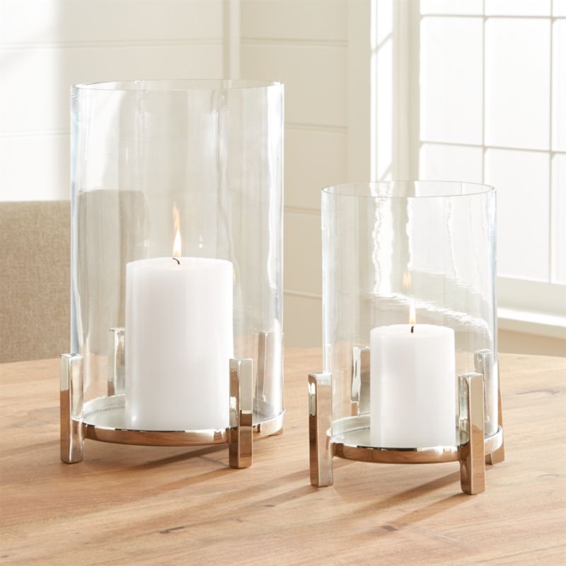 Candle Holders: Votive, Pillar and Lantern | Crate and Barrel - Ezra Hurricane Candle Holder