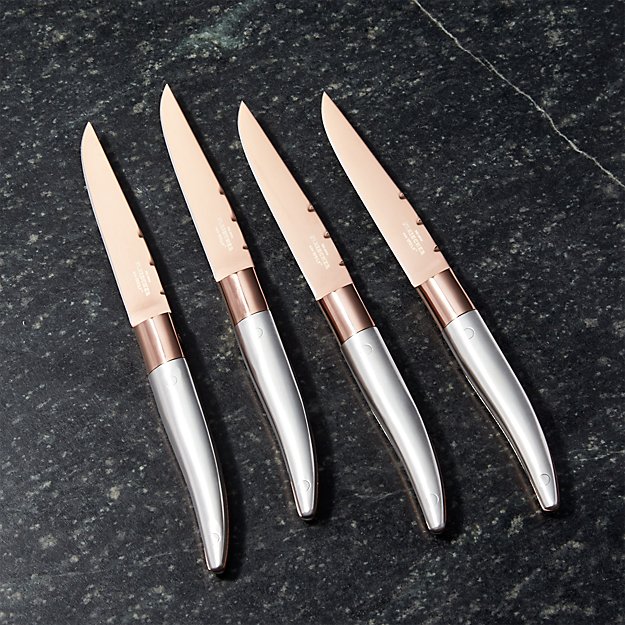 Fleischer and Wolf French Copper Steak Knives, Set of 4 Crate and Barrel