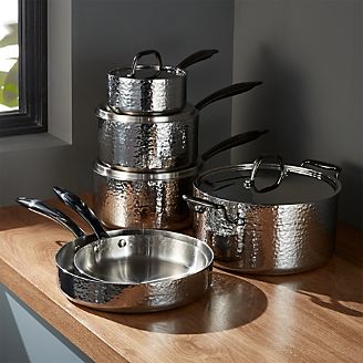 Fleischer and Wolf Seville Hammered Stainless Steel 10-Piece Cookware Set