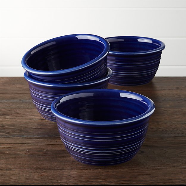 Farmhouse Blue Cereal Bowls, Set of 4 Crate and Barrel