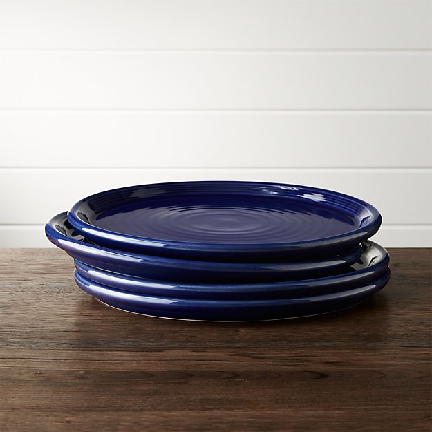 Set of 4 Farmhouse Blue Dinner Plates Crate and Barrel