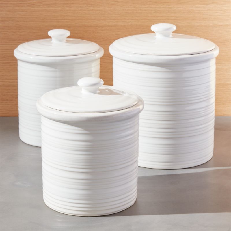 White Canister Set   FarmhouseCanisterGroupFHS17