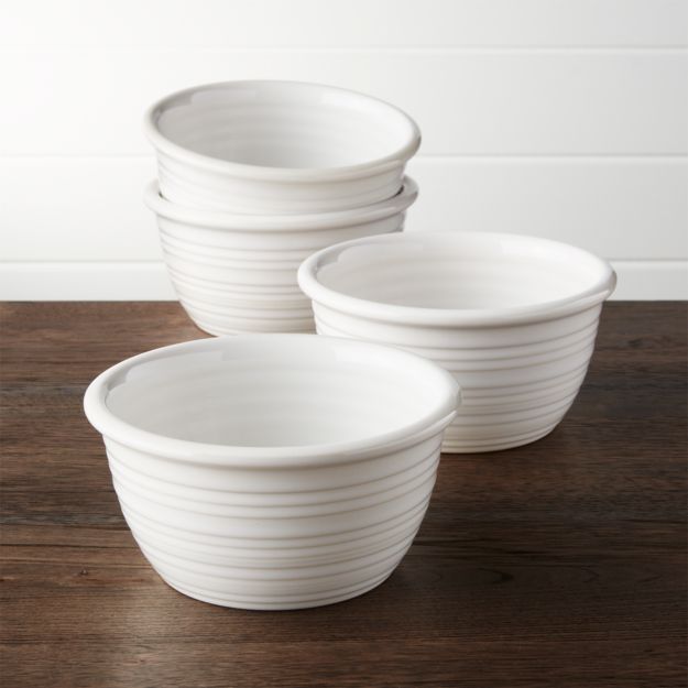 Farmhouse White Cereal Bowls, Set of 4 + Reviews Crate and Barrel
