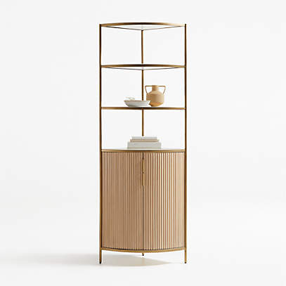 Fayette Corner Bookcase With Storage Crate And Barrel Fayette Corner Bookcase With Storage, Corner Bookcase Furniture