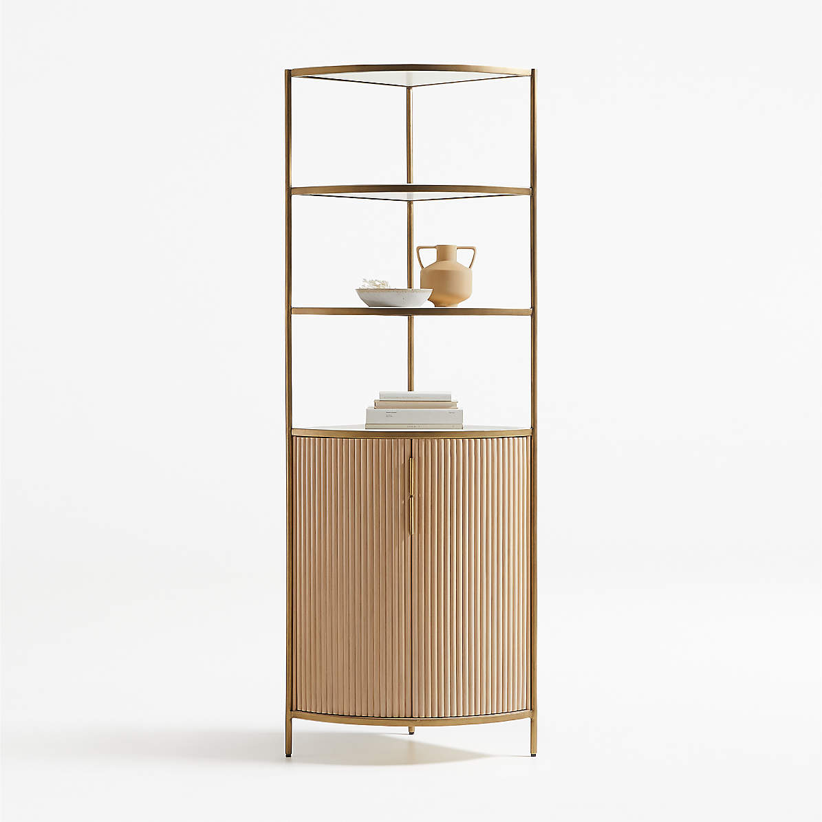 Fayette Corner Bookcase With Storage Reviews Crate And Barrel Newstark mango and reclaimed teak desk. crate and barrel